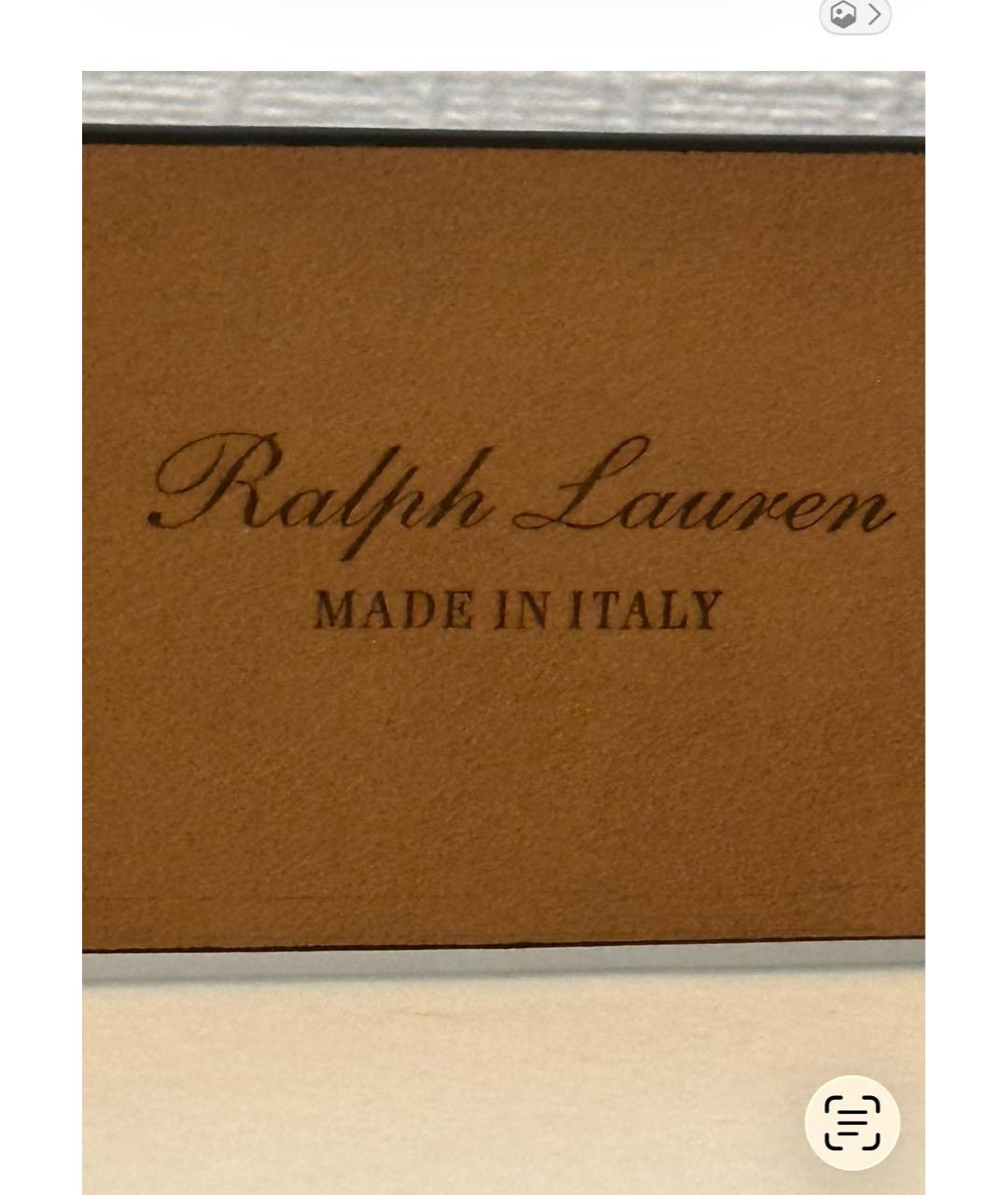 RALPH LAUREN Темно-синий кожаный ремень, фото 3