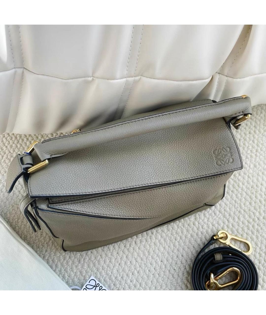 LOEWE Бежевая кожаная сумка через плечо, фото 3