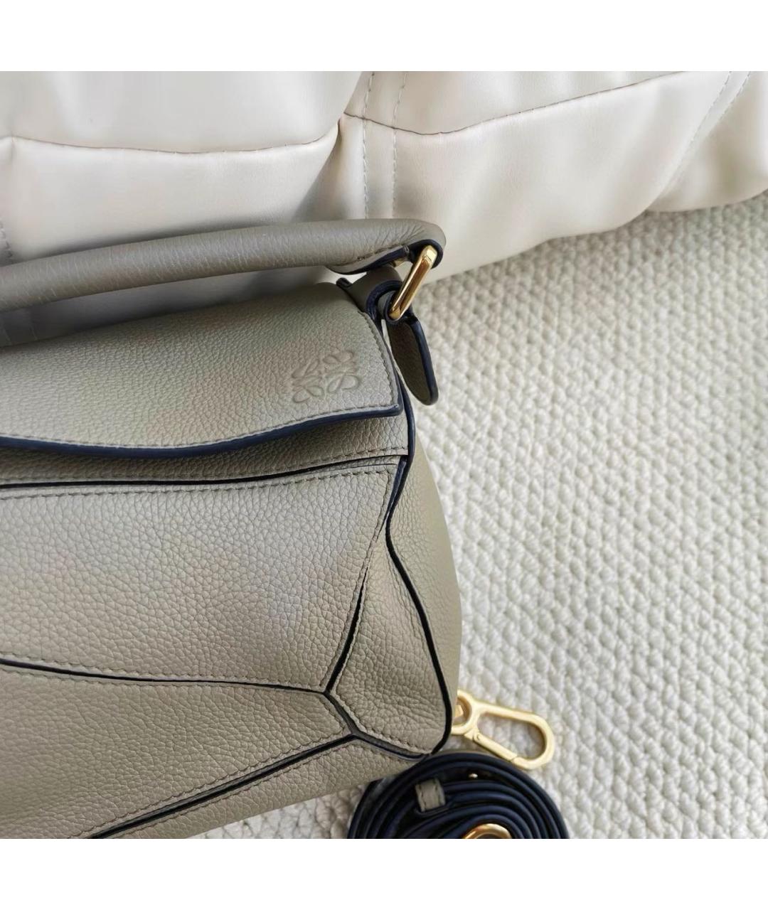 LOEWE Бежевая кожаная сумка через плечо, фото 2