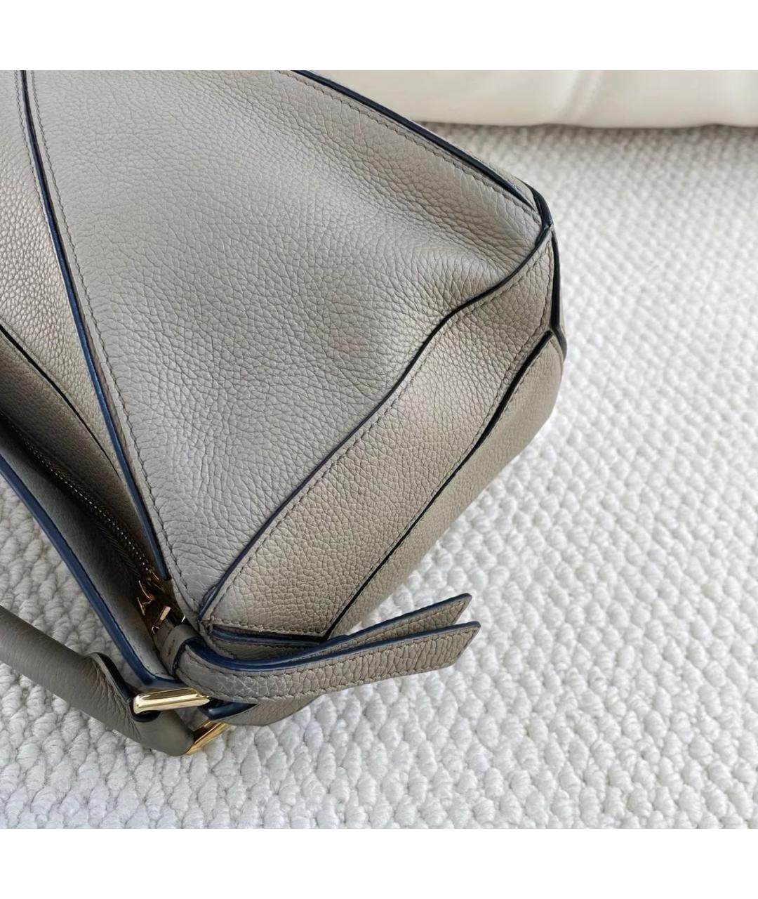 LOEWE Бежевая кожаная сумка через плечо, фото 5