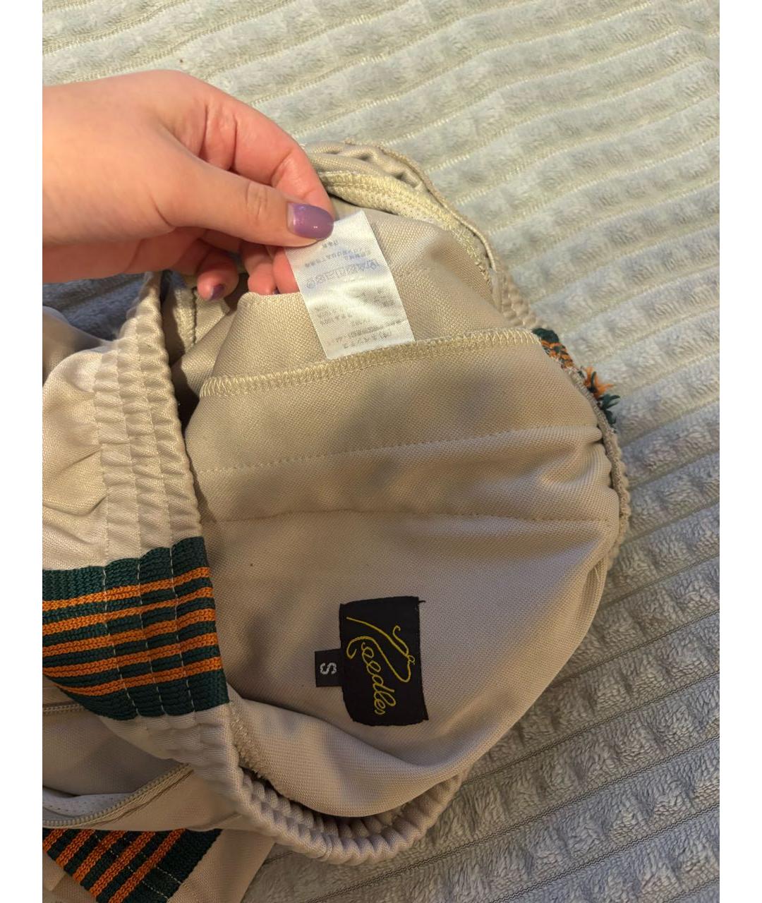 NEEDLES Бежевые прямые брюки, фото 3