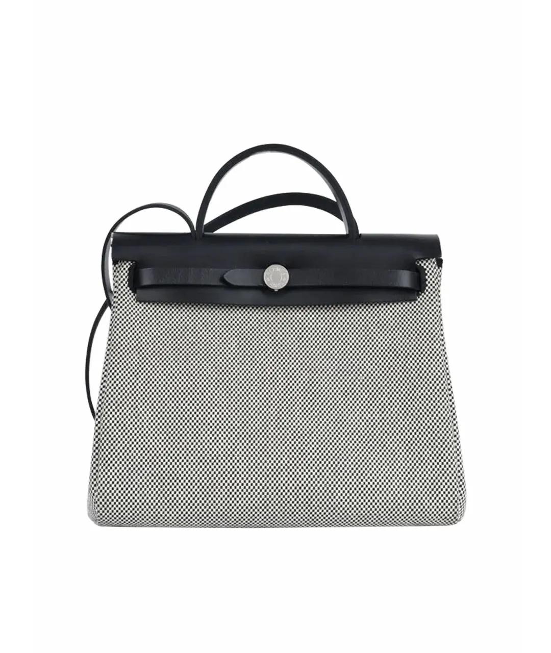 HERMES Серая тканевая сумка через плечо, фото 10