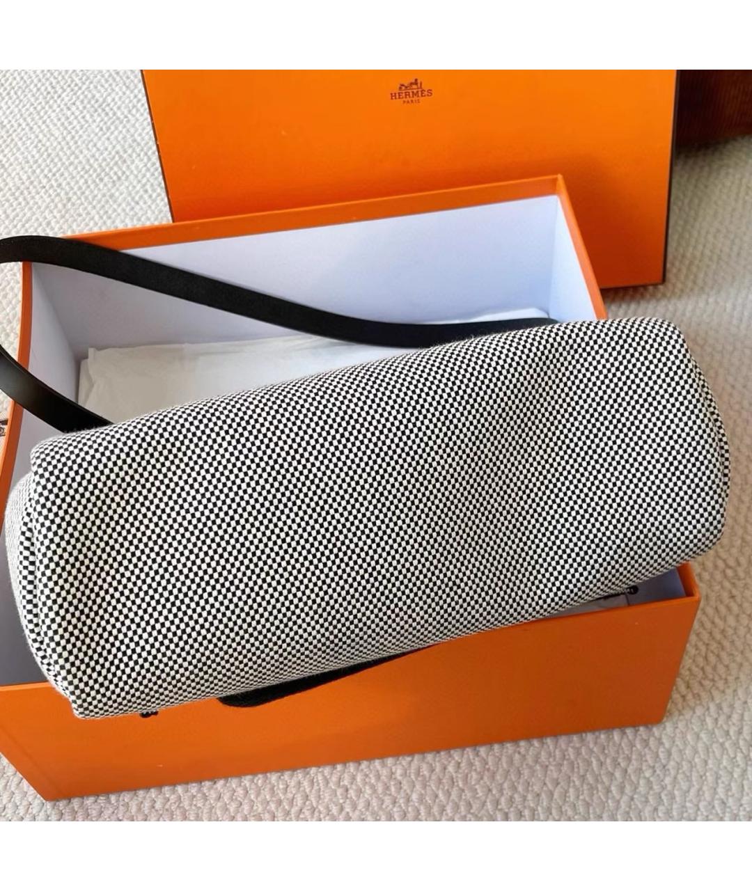 HERMES Серая тканевая сумка через плечо, фото 8