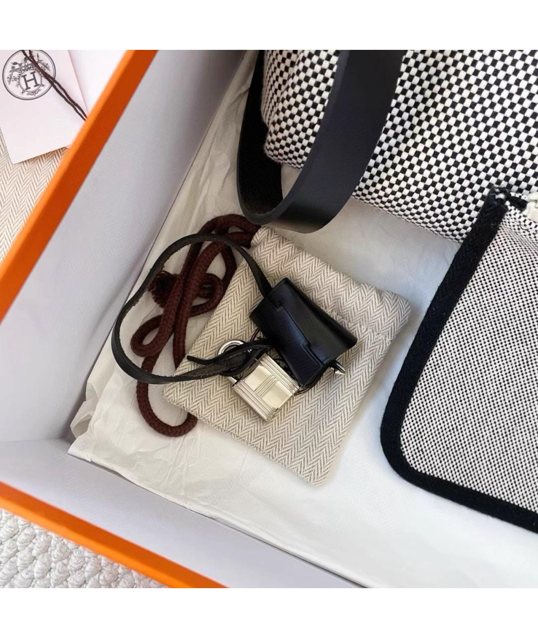 HERMES Серая тканевая сумка через плечо, фото 3