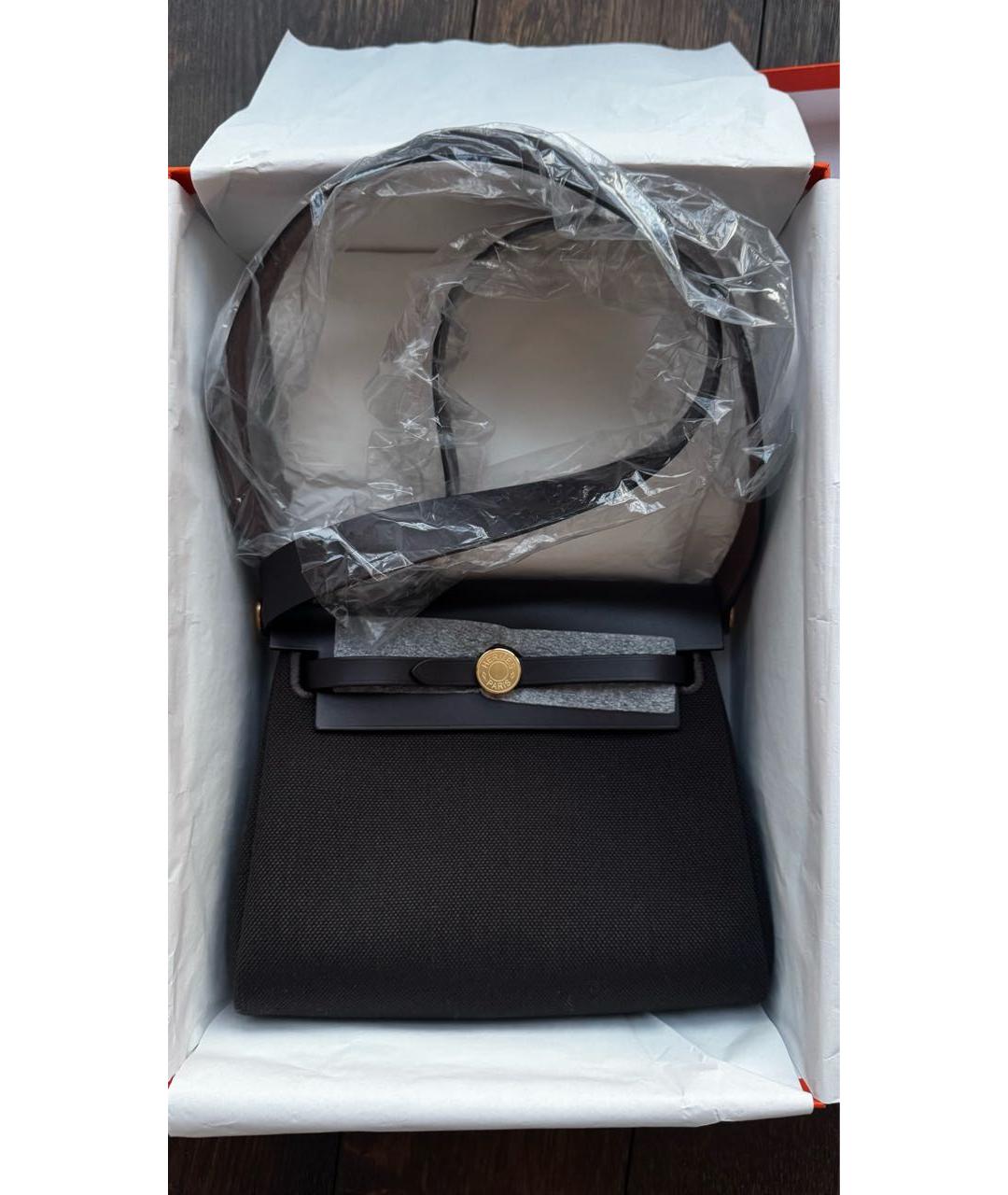 HERMES Коричневая тканевая сумка через плечо, фото 3