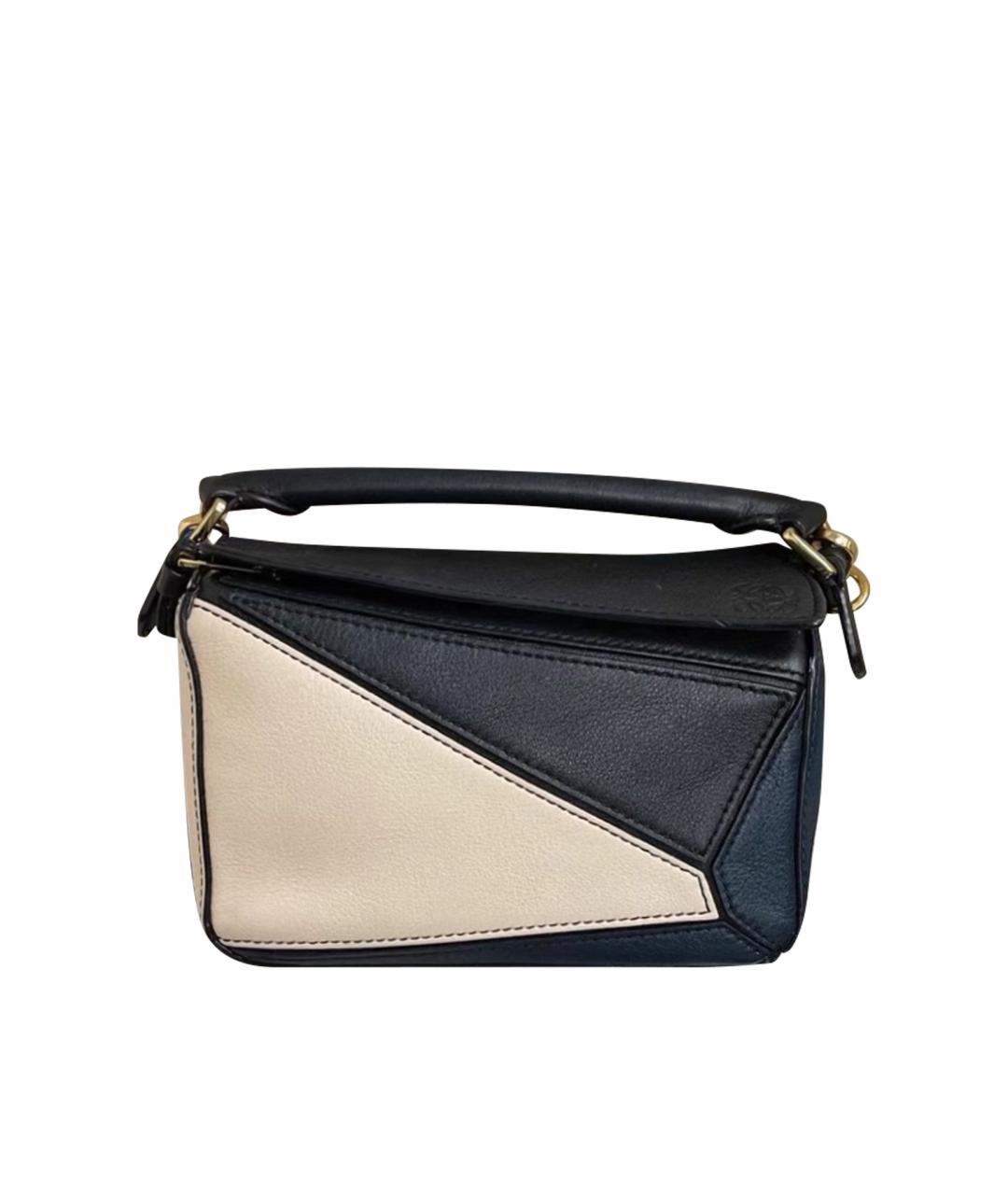 LOEWE Черная кожаная сумка с короткими ручками, фото 1