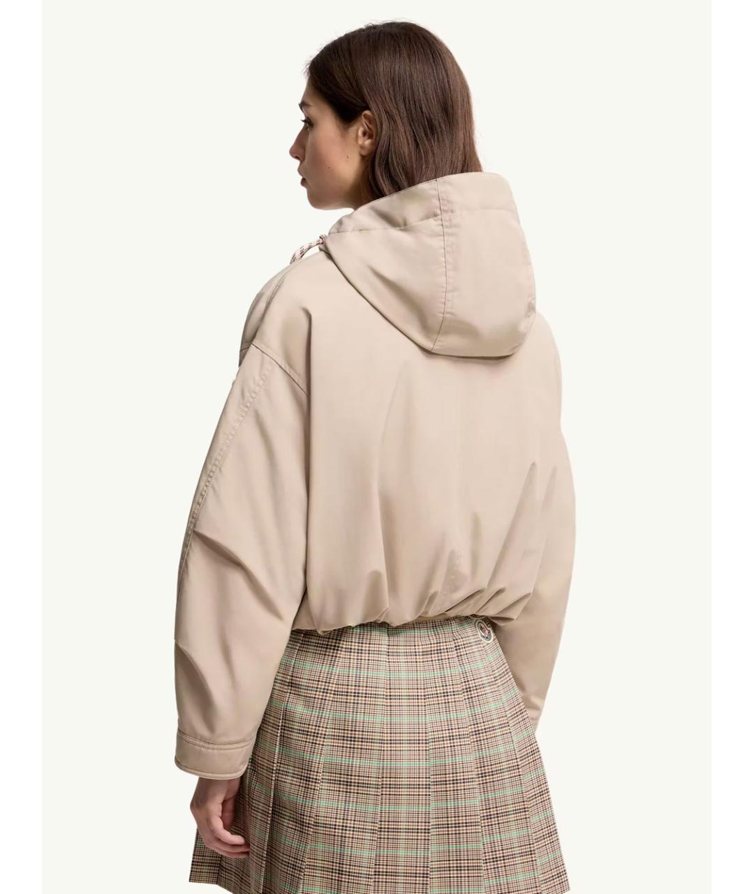 MONCLER Бежевая полиэстеровая куртка, фото 3