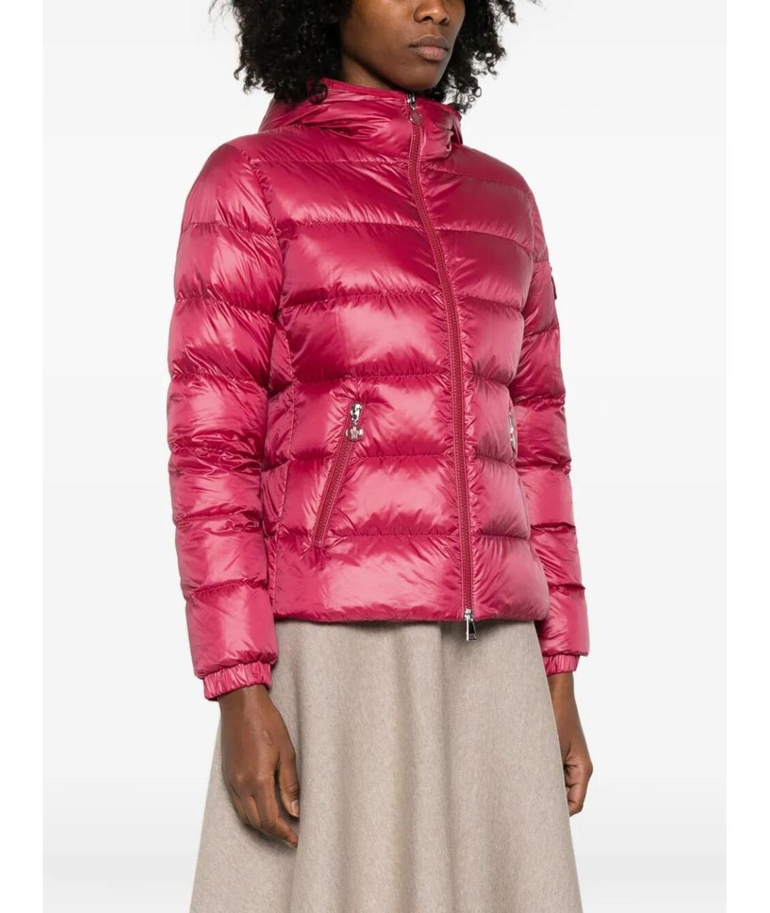 MONCLER Красный полиамидовый пуховик, фото 2