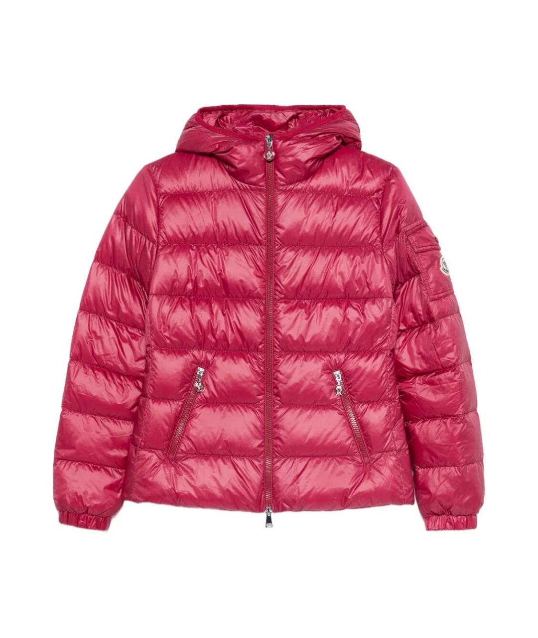 MONCLER Красный полиамидовый пуховик, фото 1