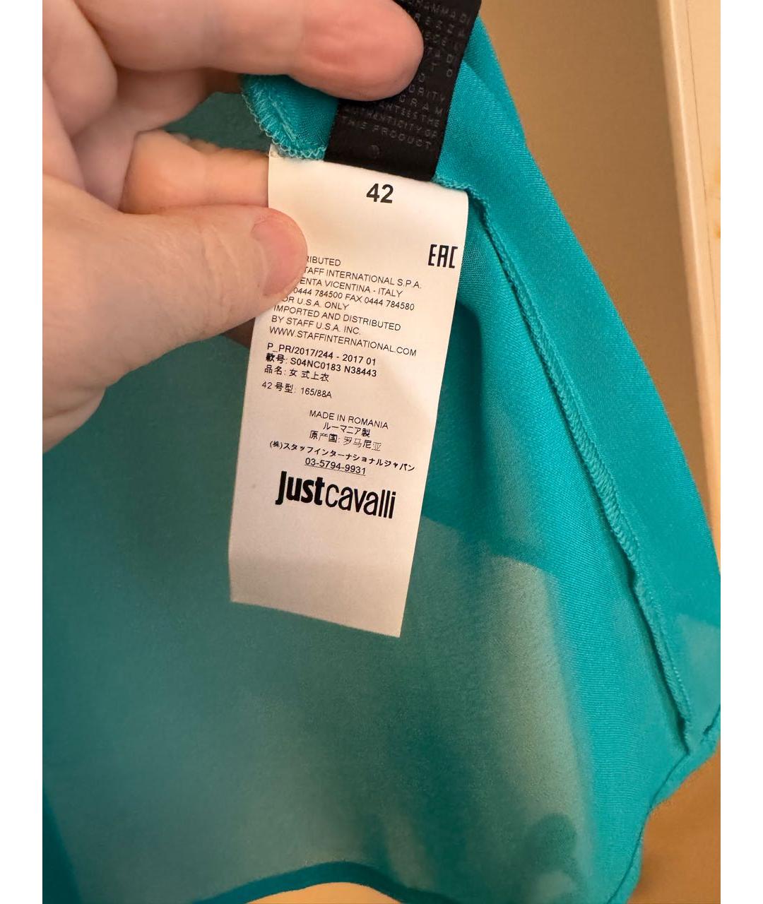 JUST CAVALLI Бирюзовая блузы, фото 7