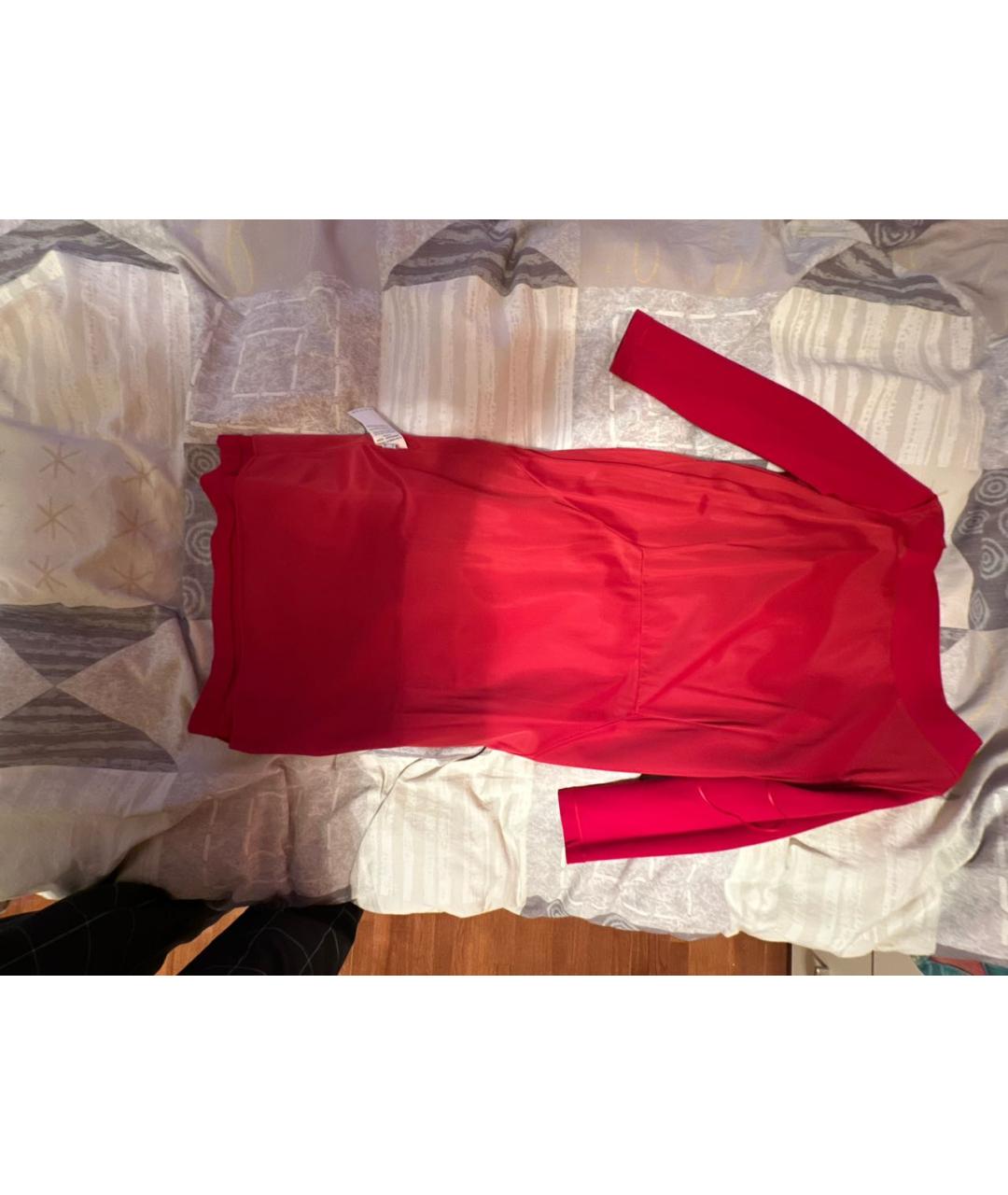 CAVALLI CLASS Красное хлопковое вечернее платье, фото 3