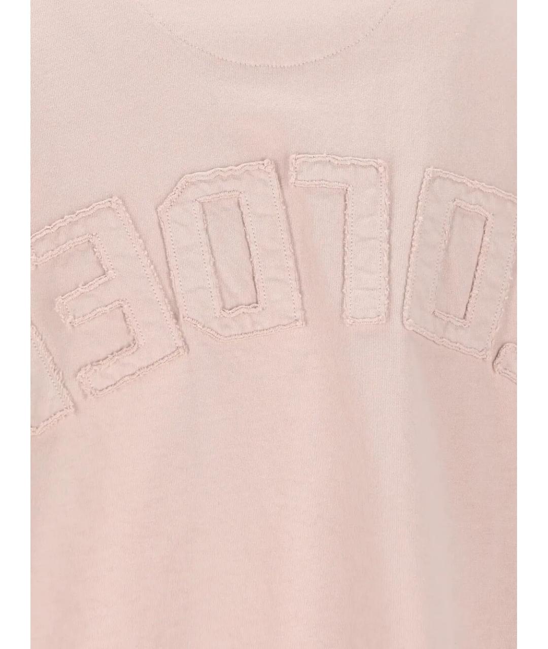 GOLDEN GOOSE DELUXE BRAND Розовая хлопковая футболка, фото 4