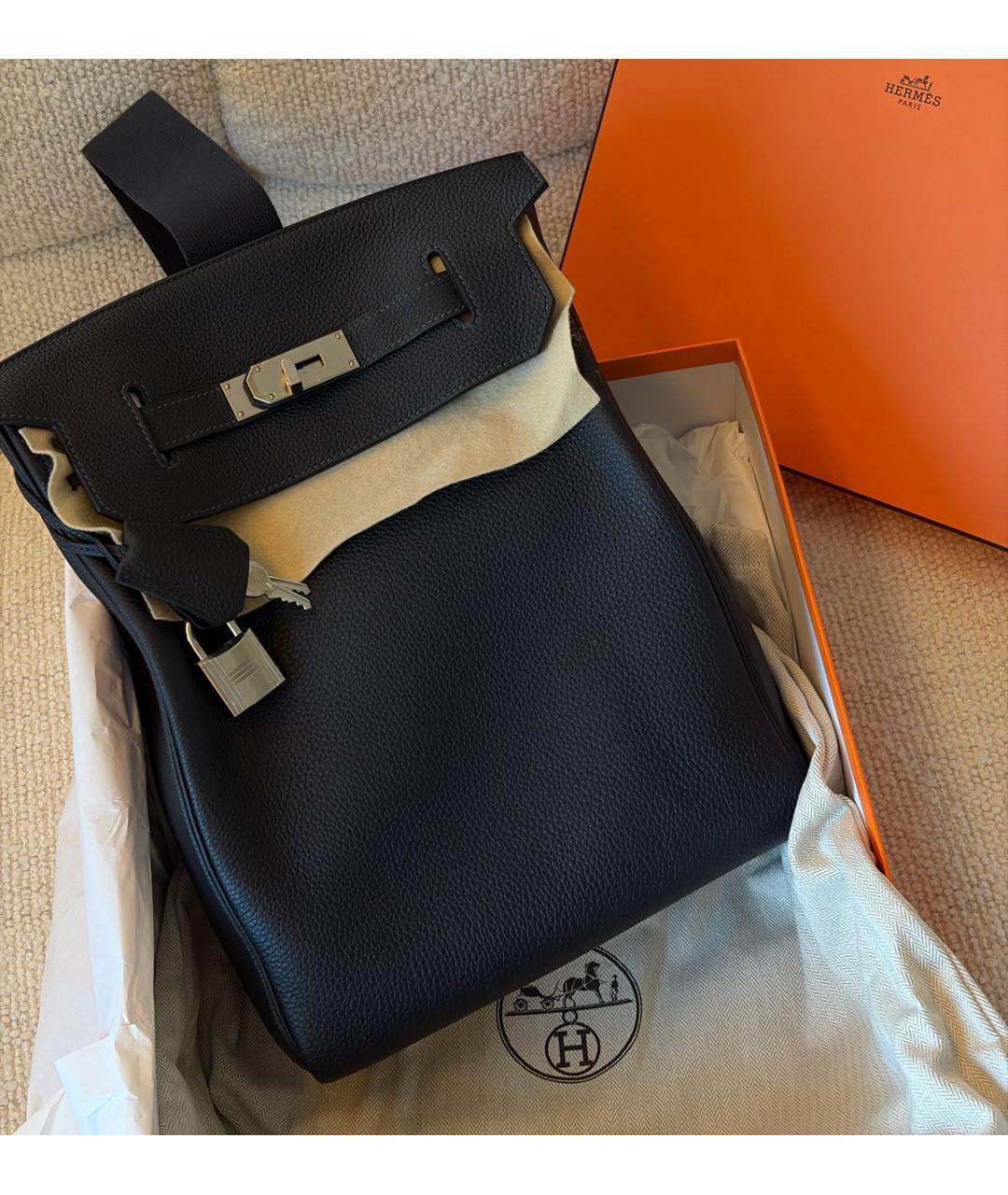 HERMES Черная кожаная сумка на плечо, фото 2