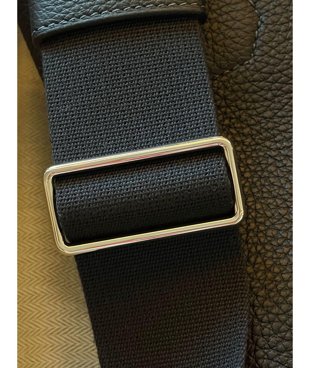 HERMES Черная кожаная сумка на плечо, фото 7