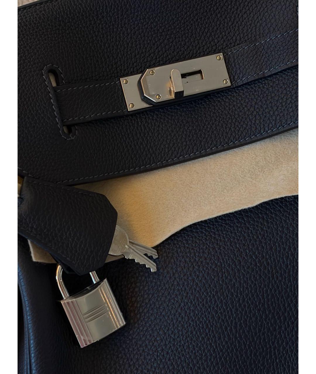 HERMES Черная кожаная сумка на плечо, фото 3