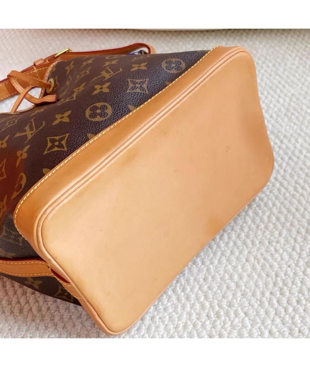 LOUIS VUITTON Коричневая кожаная сумка тоут, фото 6