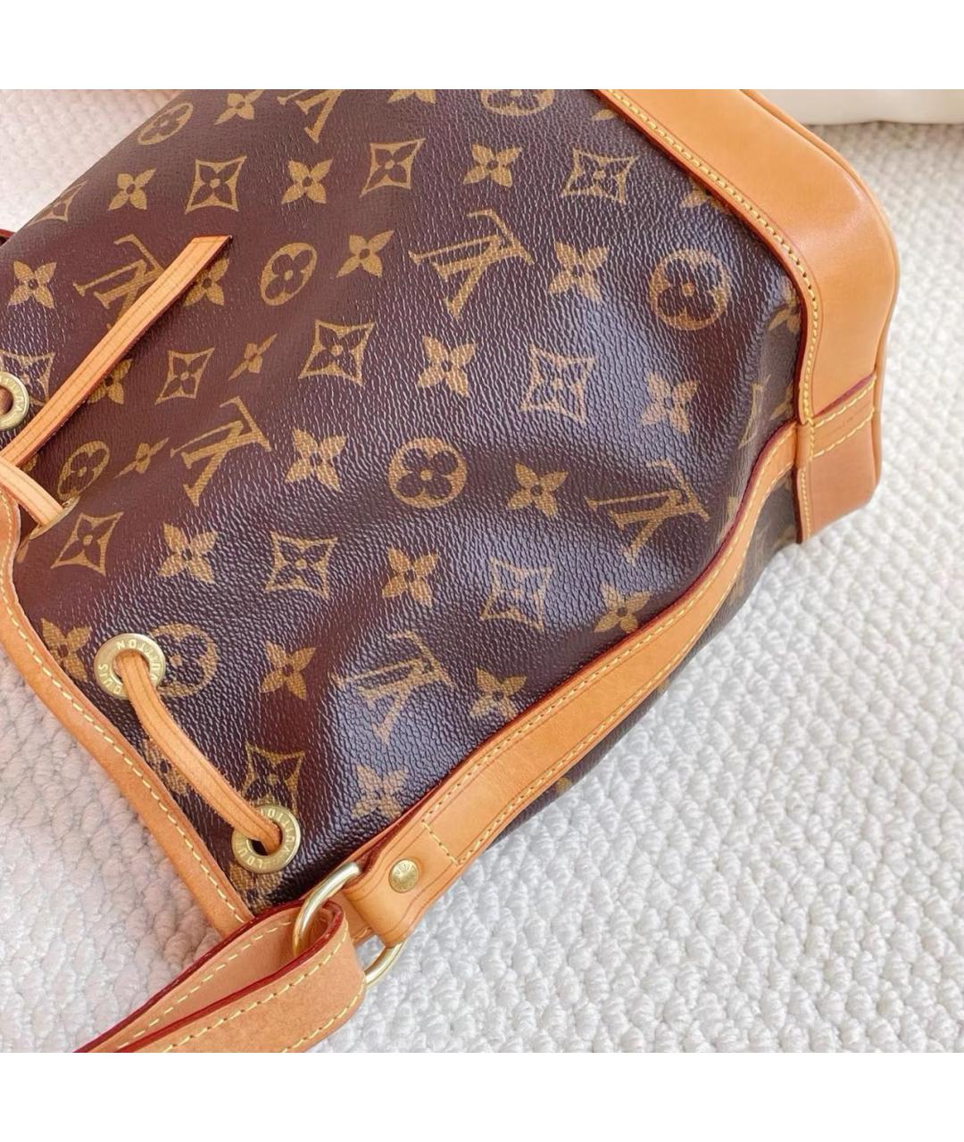 LOUIS VUITTON Коричневая кожаная сумка тоут, фото 5