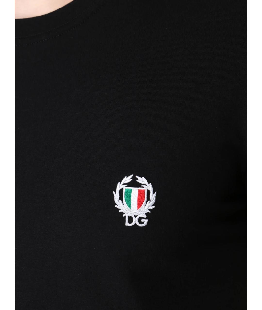 DOLCE&GABBANA Черная хлопковая футболка, фото 4