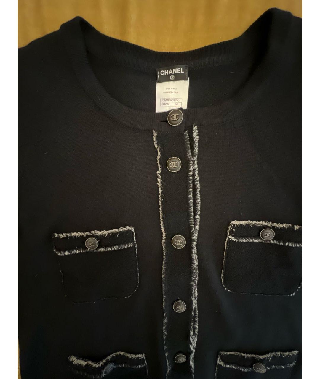 CHANEL Черный кашемировый кардиган, фото 2