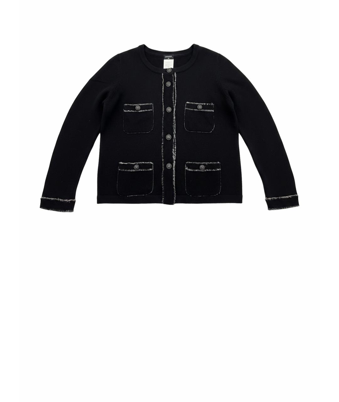 CHANEL Черный кашемировый кардиган, фото 1