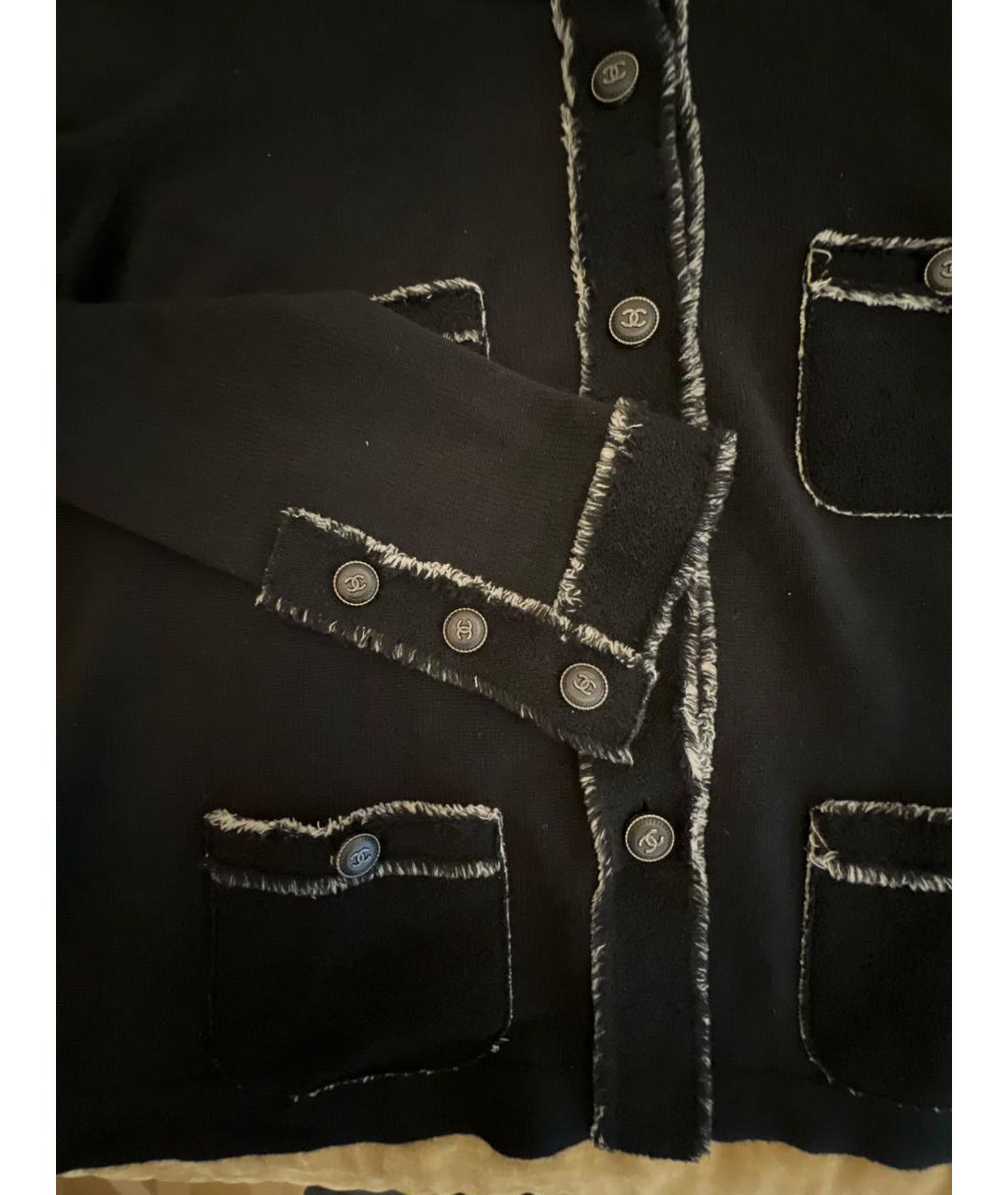 CHANEL Черный кашемировый кардиган, фото 3