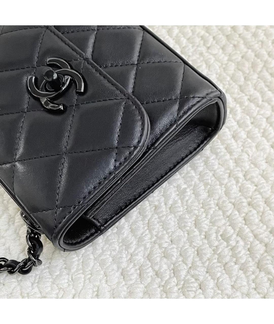 CHANEL Черная кожаная сумка через плечо, фото 7