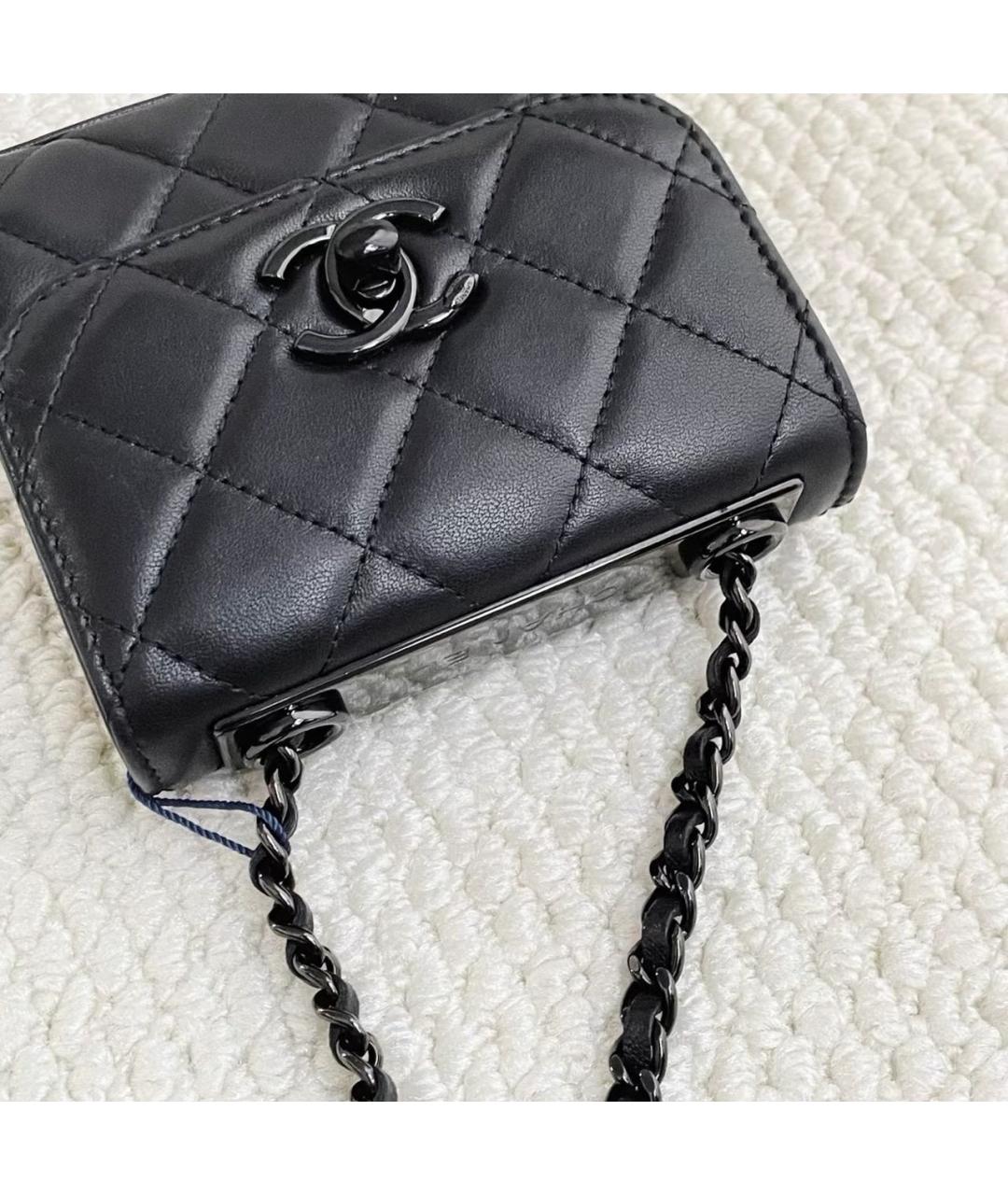 CHANEL Черная кожаная сумка через плечо, фото 6