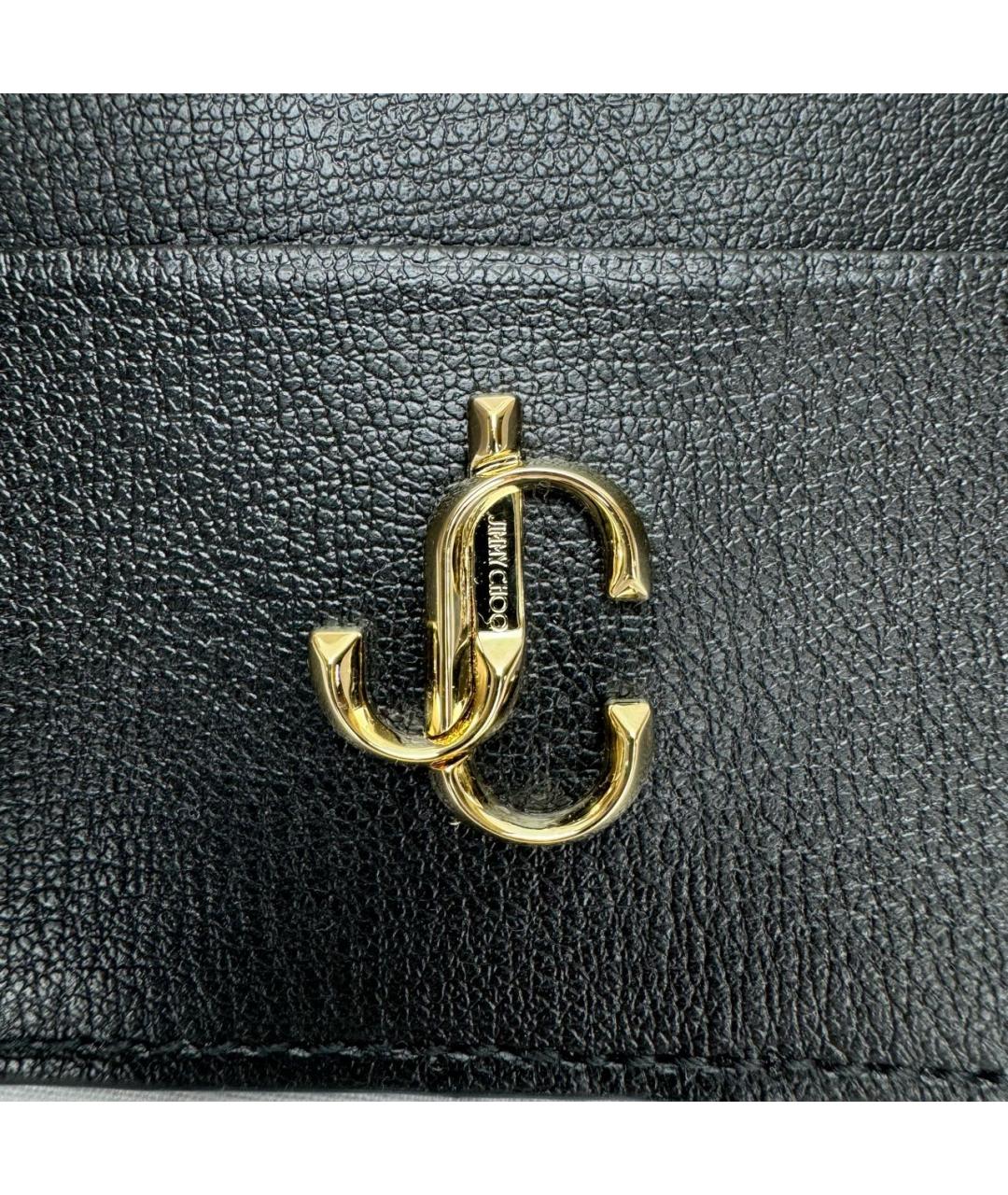 JIMMY CHOO Черная кожаная визитница, фото 3