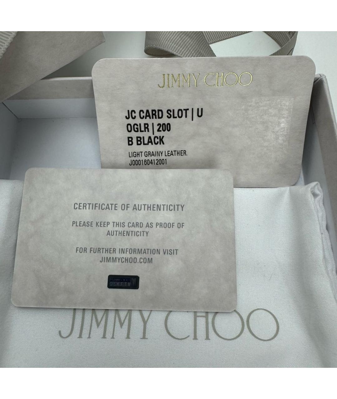 JIMMY CHOO Черная кожаная визитница, фото 5