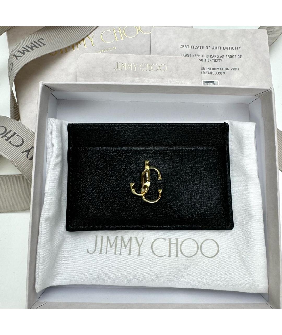 JIMMY CHOO Черная кожаная визитница, фото 9