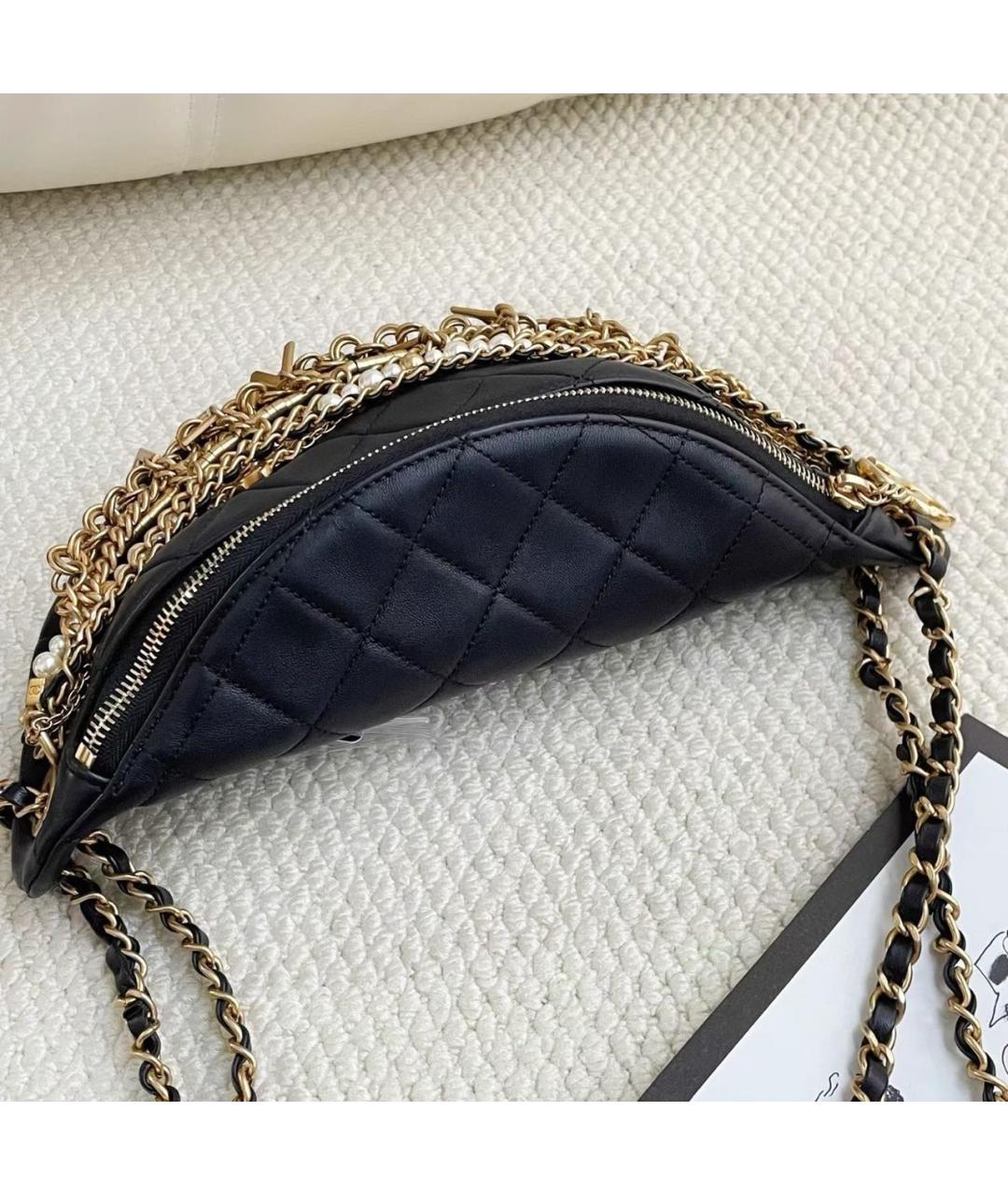 CHANEL Черная кожаная поясная сумка, фото 3