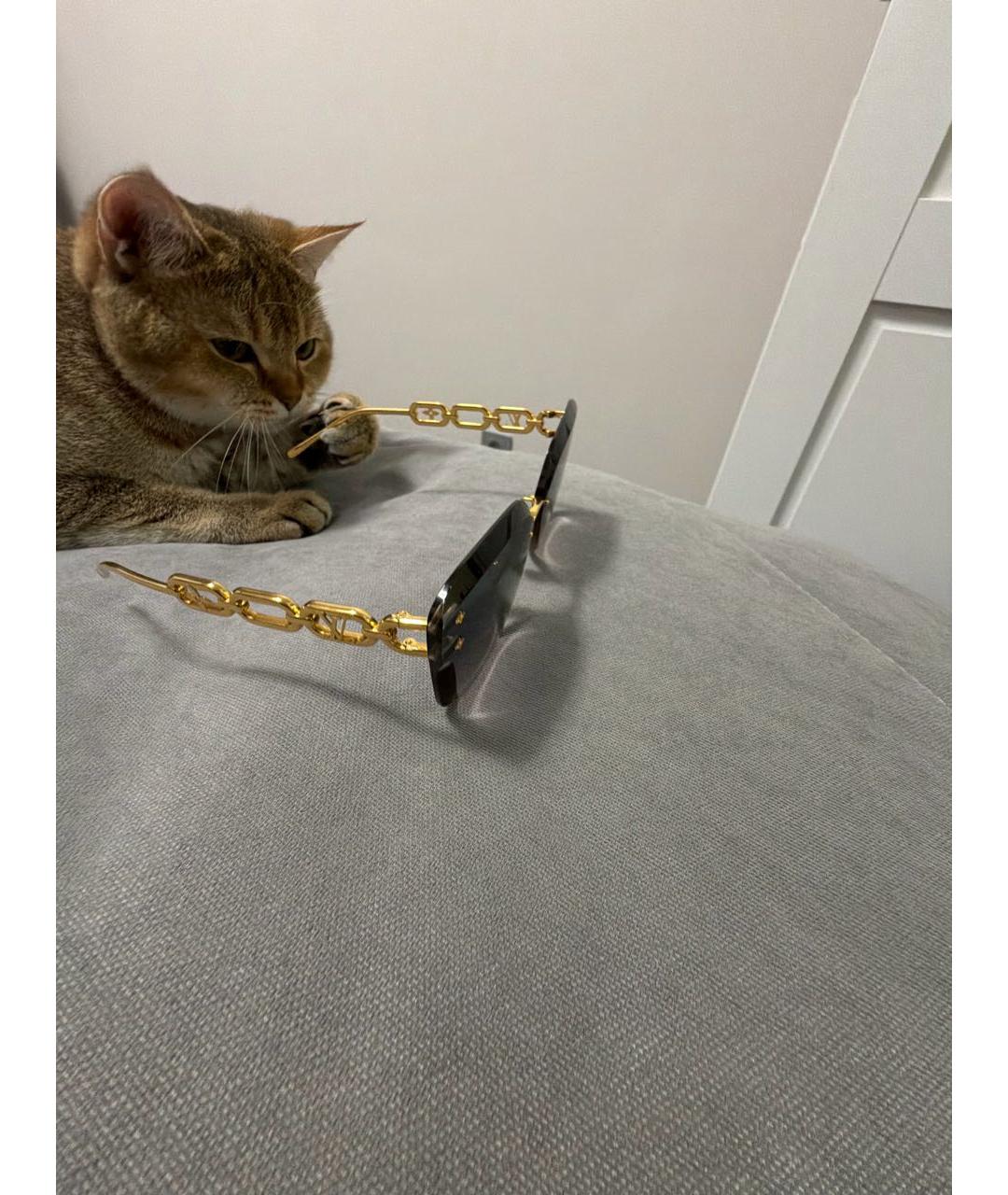 LOUIS VUITTON Серые металлические солнцезащитные очки, фото 3