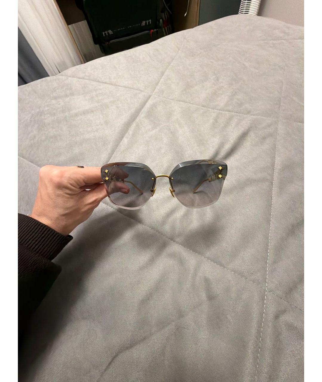 LOUIS VUITTON Серые металлические солнцезащитные очки, фото 5