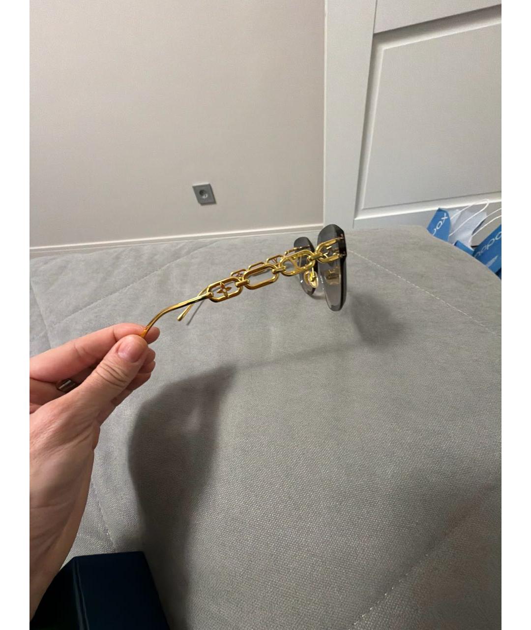 LOUIS VUITTON Серые металлические солнцезащитные очки, фото 2