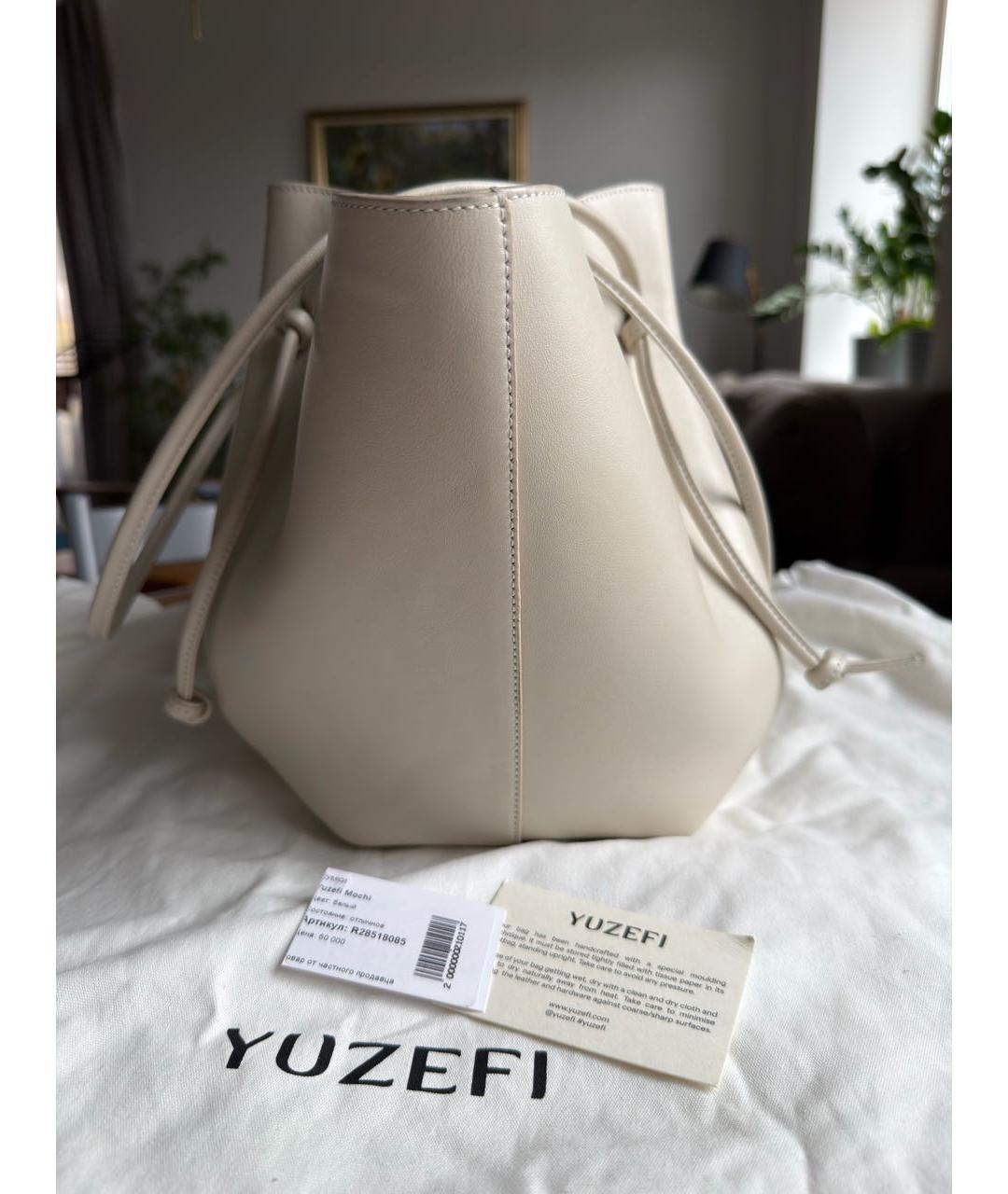 YUZEFI Бежевая кожаная сумка тоут, фото 4