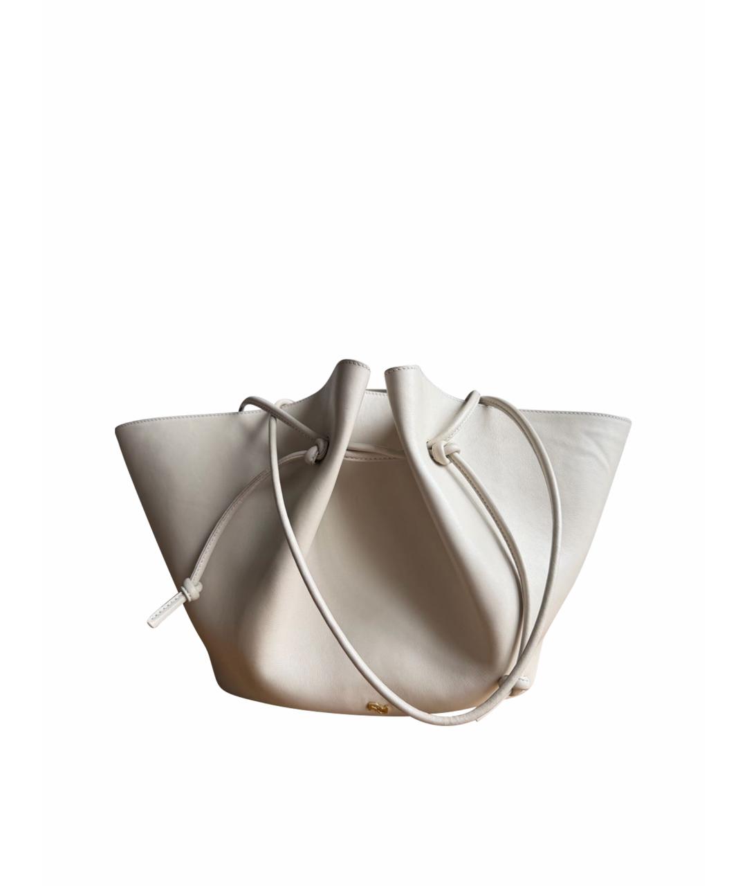 YUZEFI Бежевая кожаная сумка тоут, фото 1