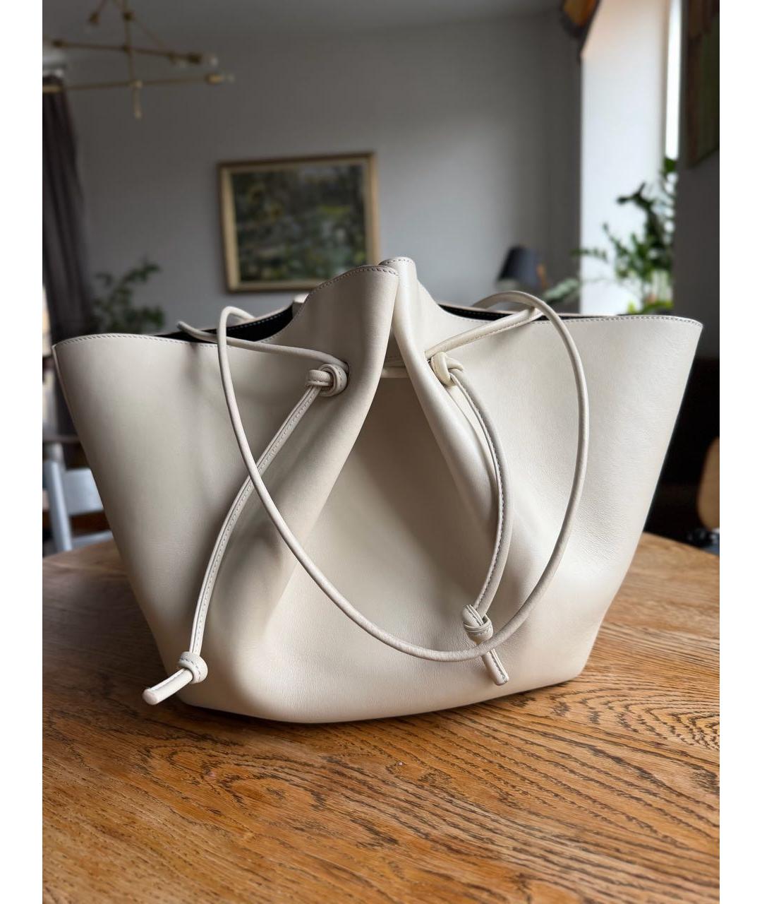 YUZEFI Бежевая кожаная сумка тоут, фото 2