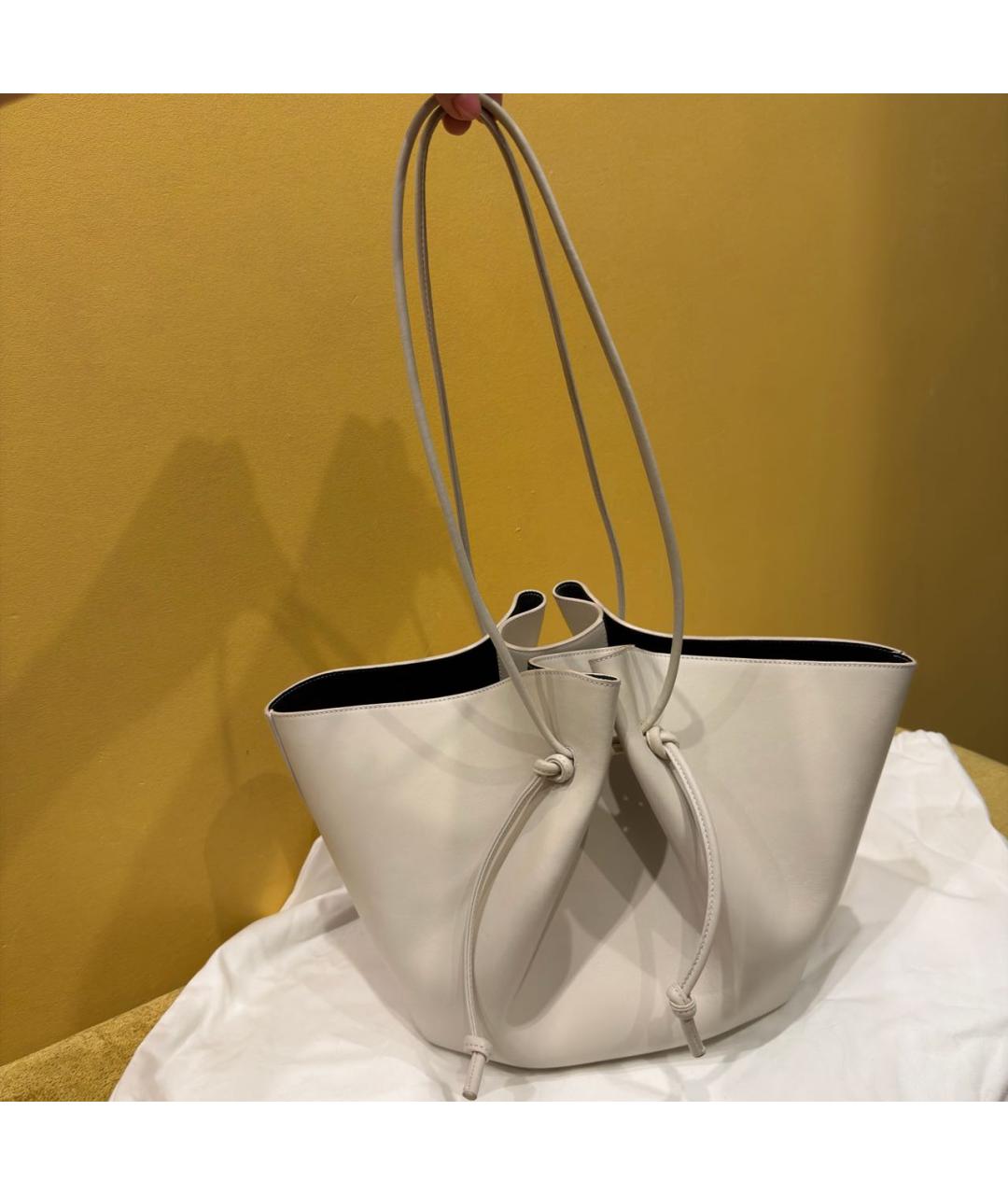 YUZEFI Бежевая кожаная сумка тоут, фото 7