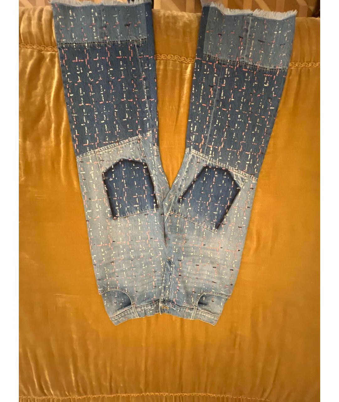 CHANEL Голубые хлопко-полиэстеровые джинсы клеш, фото 9