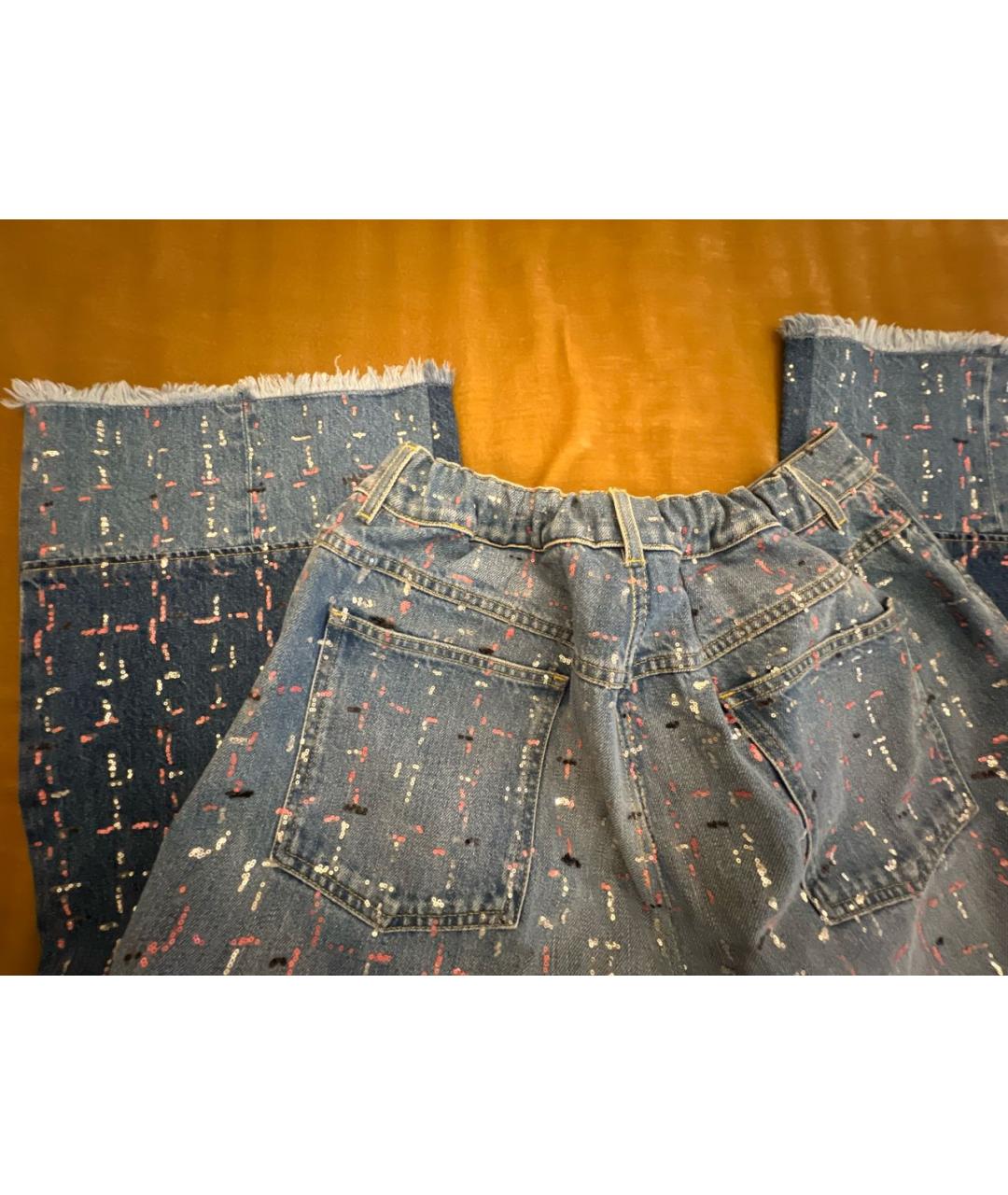 CHANEL Голубые хлопко-полиэстеровые джинсы клеш, фото 6