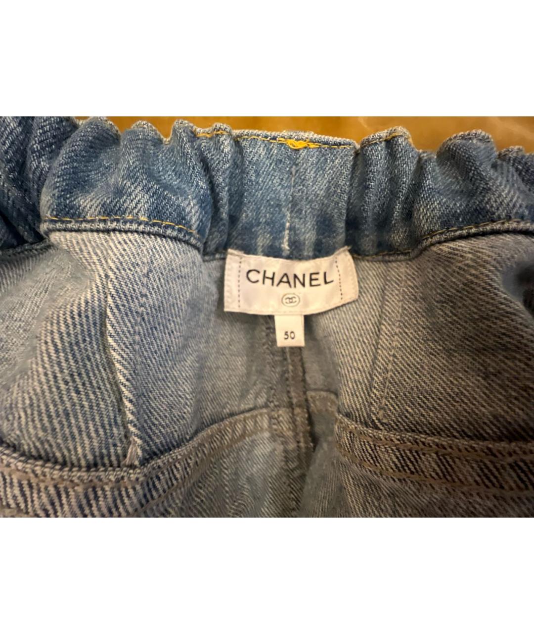 CHANEL Голубые хлопко-полиэстеровые джинсы клеш, фото 3