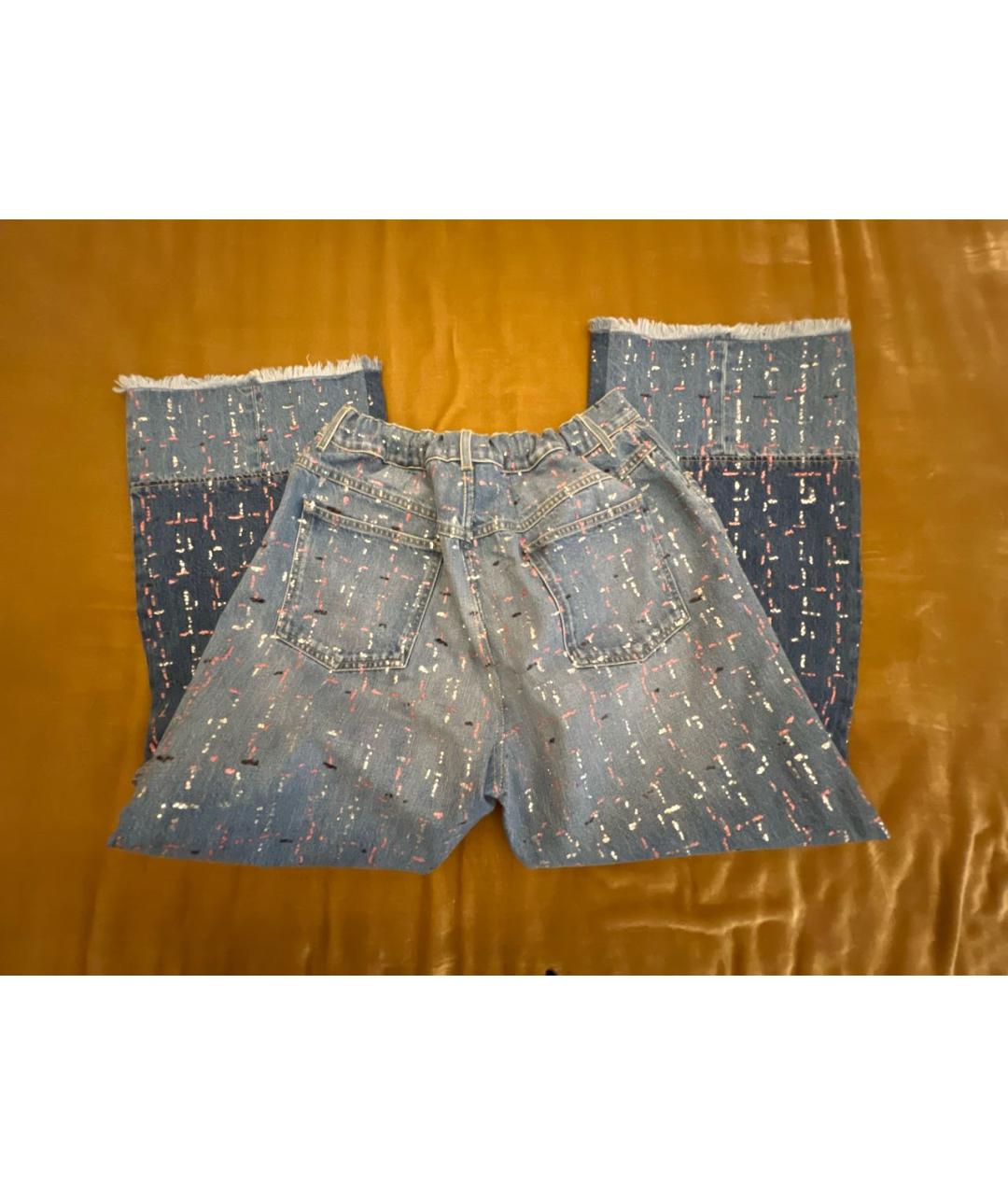 CHANEL Голубые хлопко-полиэстеровые джинсы клеш, фото 5