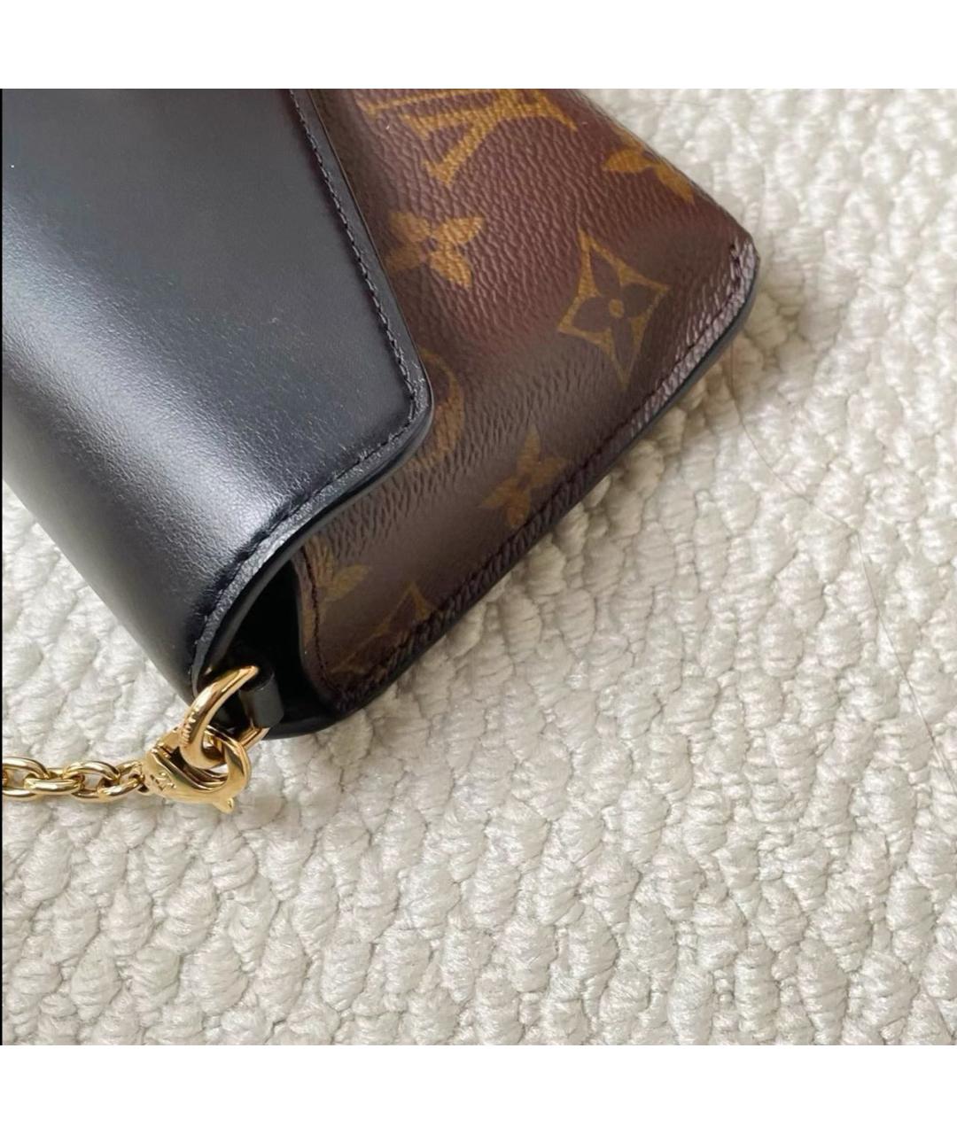 LOUIS VUITTON Черная кожаная сумка через плечо, фото 5