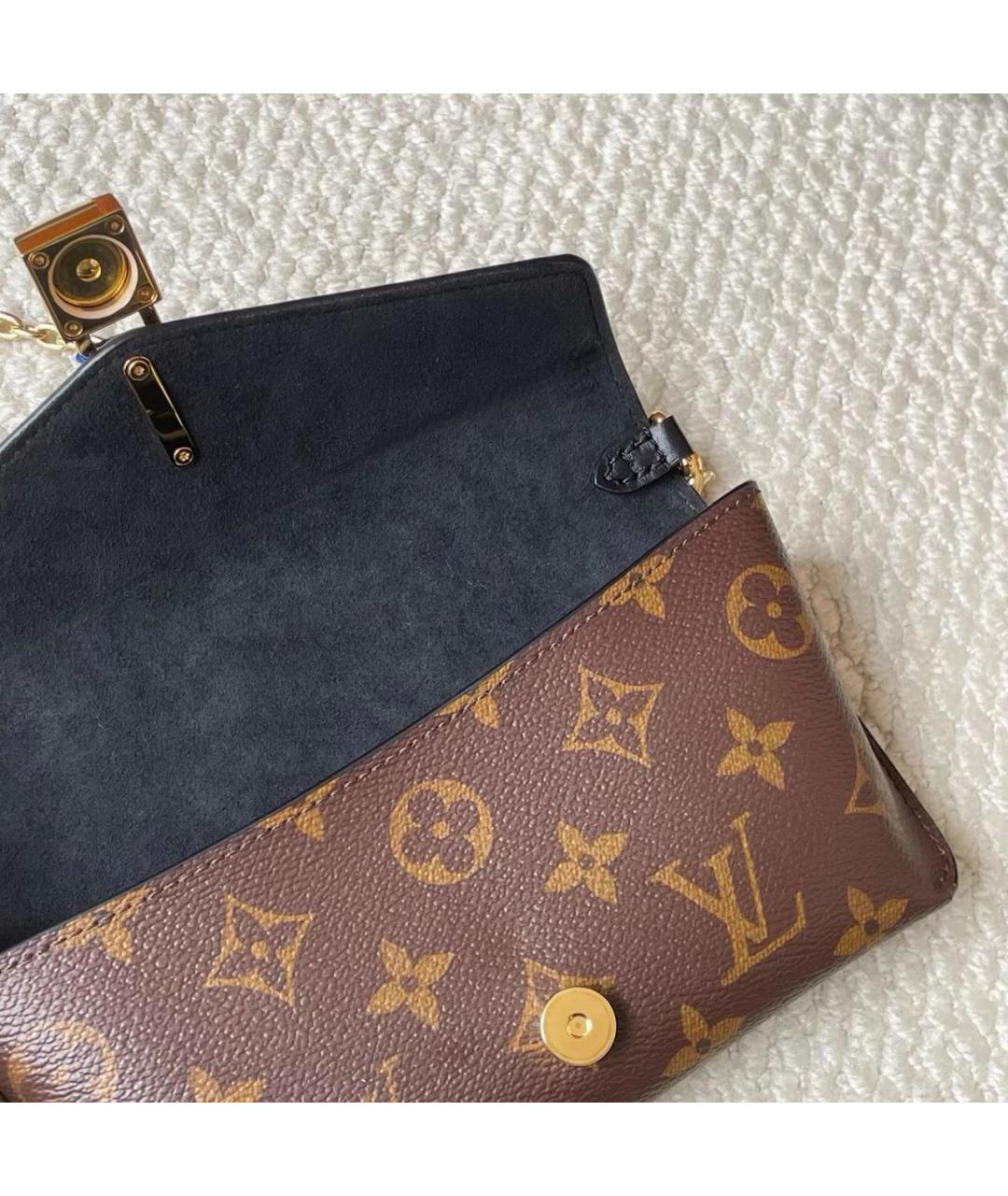 LOUIS VUITTON Черная кожаная сумка через плечо, фото 8