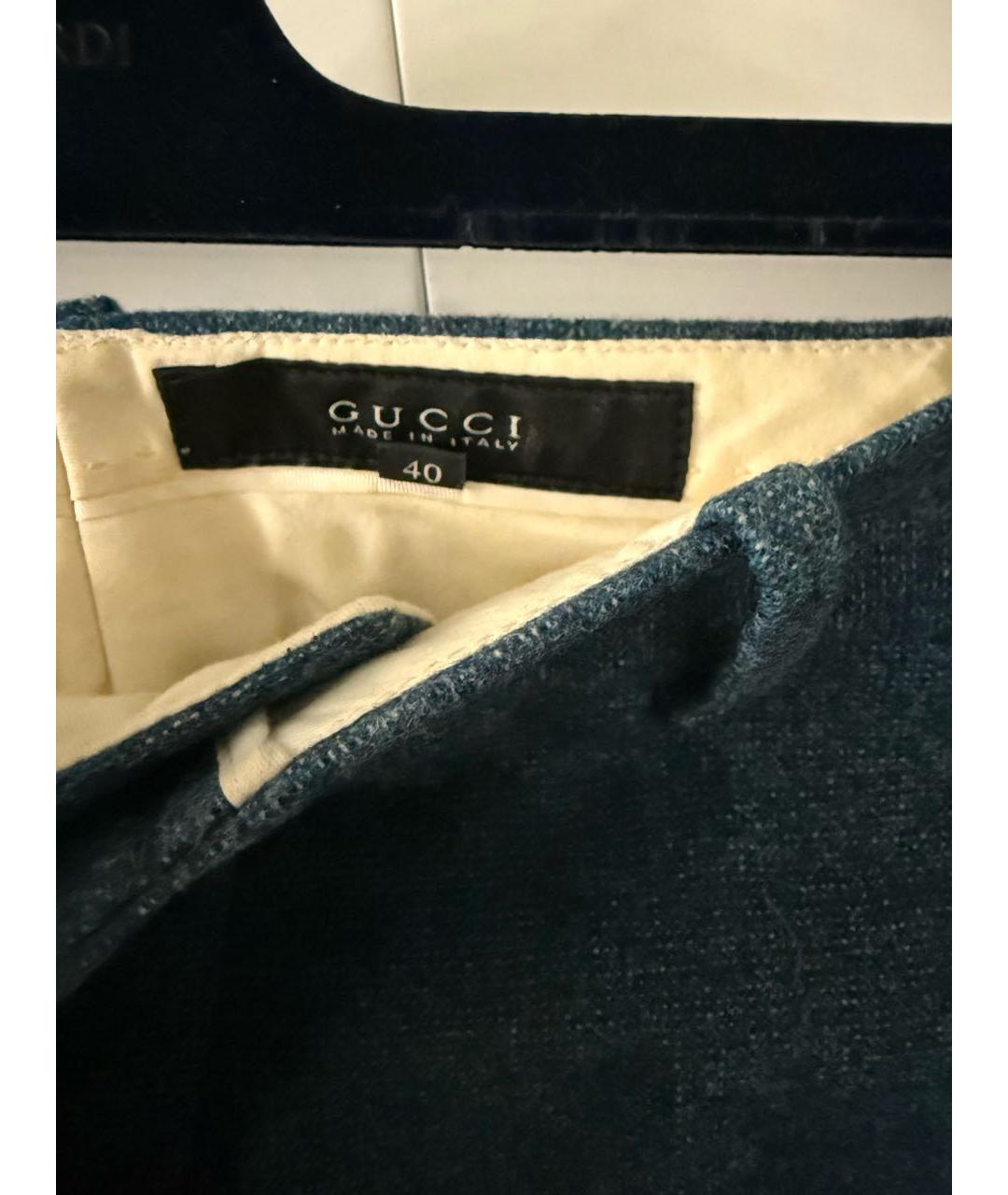 GUCCI Шерстяные брюки узкие, фото 3