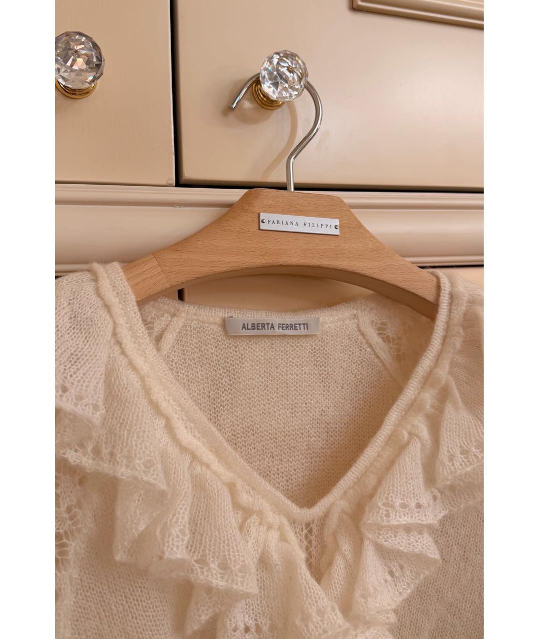 ALBERTA FERRETTI Белый шерстяной джемпер / свитер, фото 3