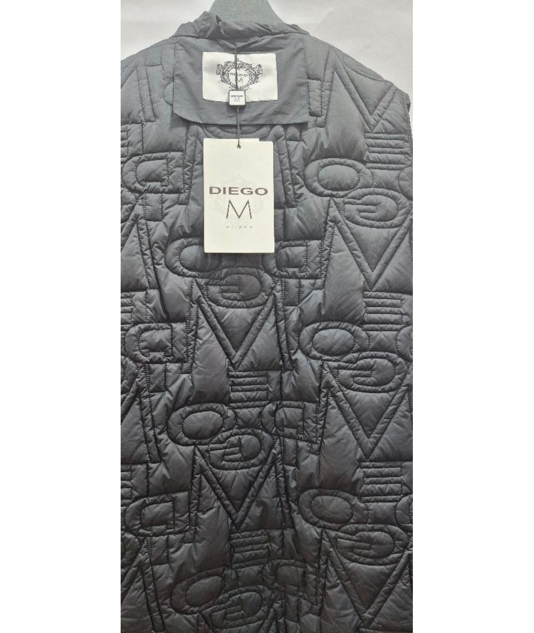 DIEGO M Черный полиэстеровый пуховик, фото 3