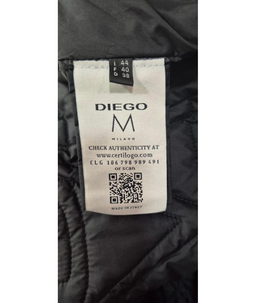 DIEGO M Черный полиэстеровый пуховик, фото 7