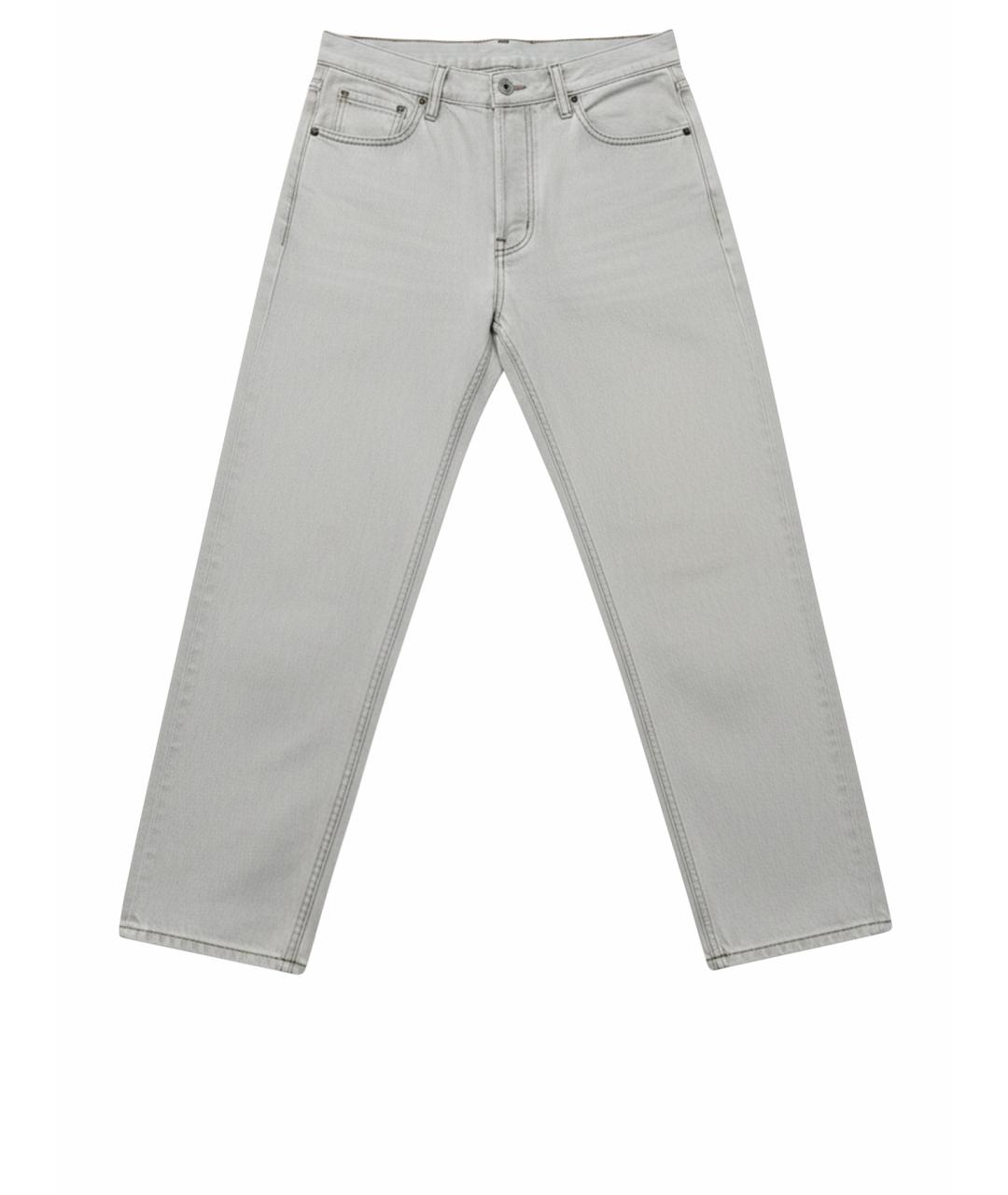SAINT LAURENT Серые хлопковые прямые джинсы, фото 1