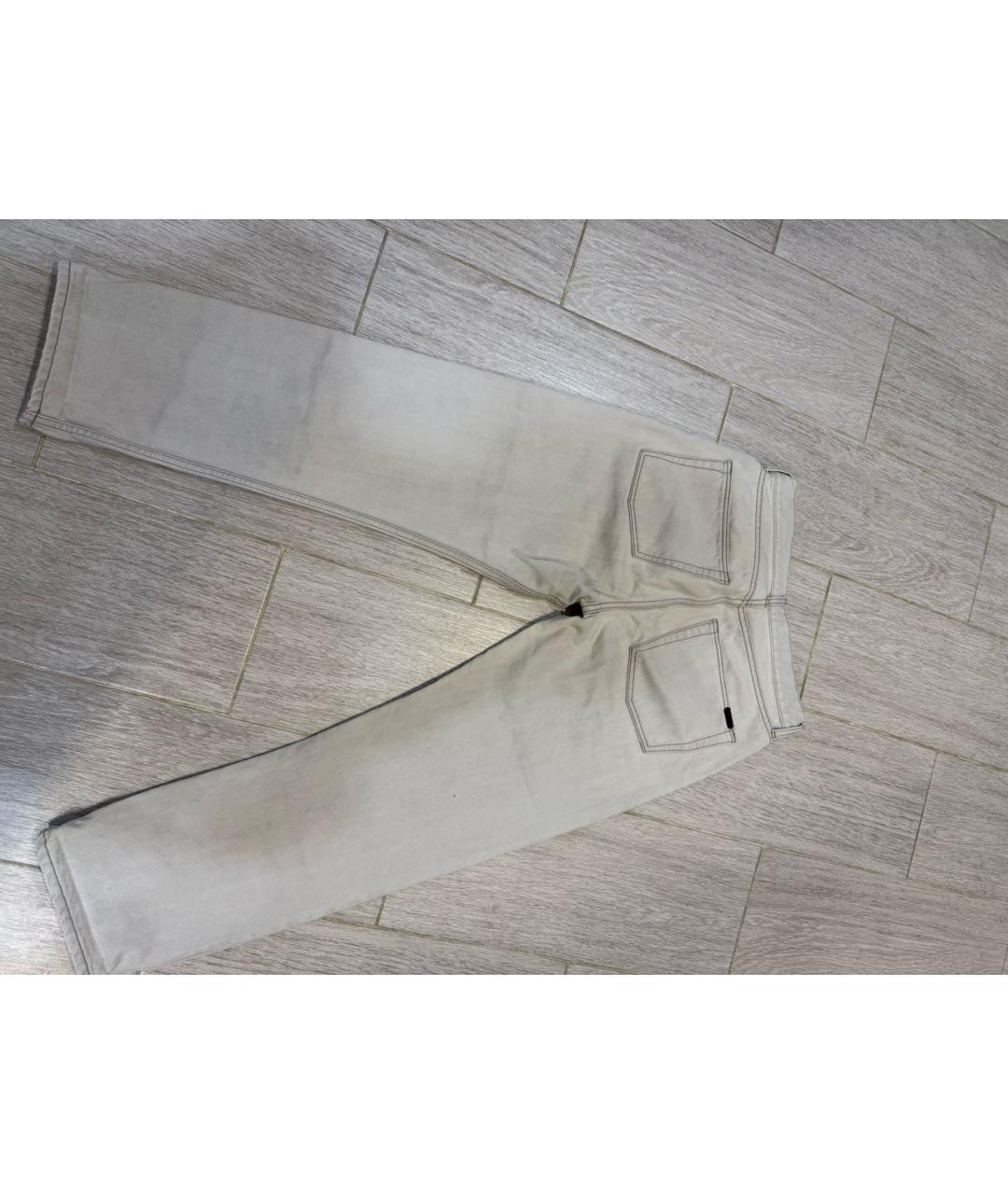 SAINT LAURENT Серые хлопковые прямые джинсы, фото 2